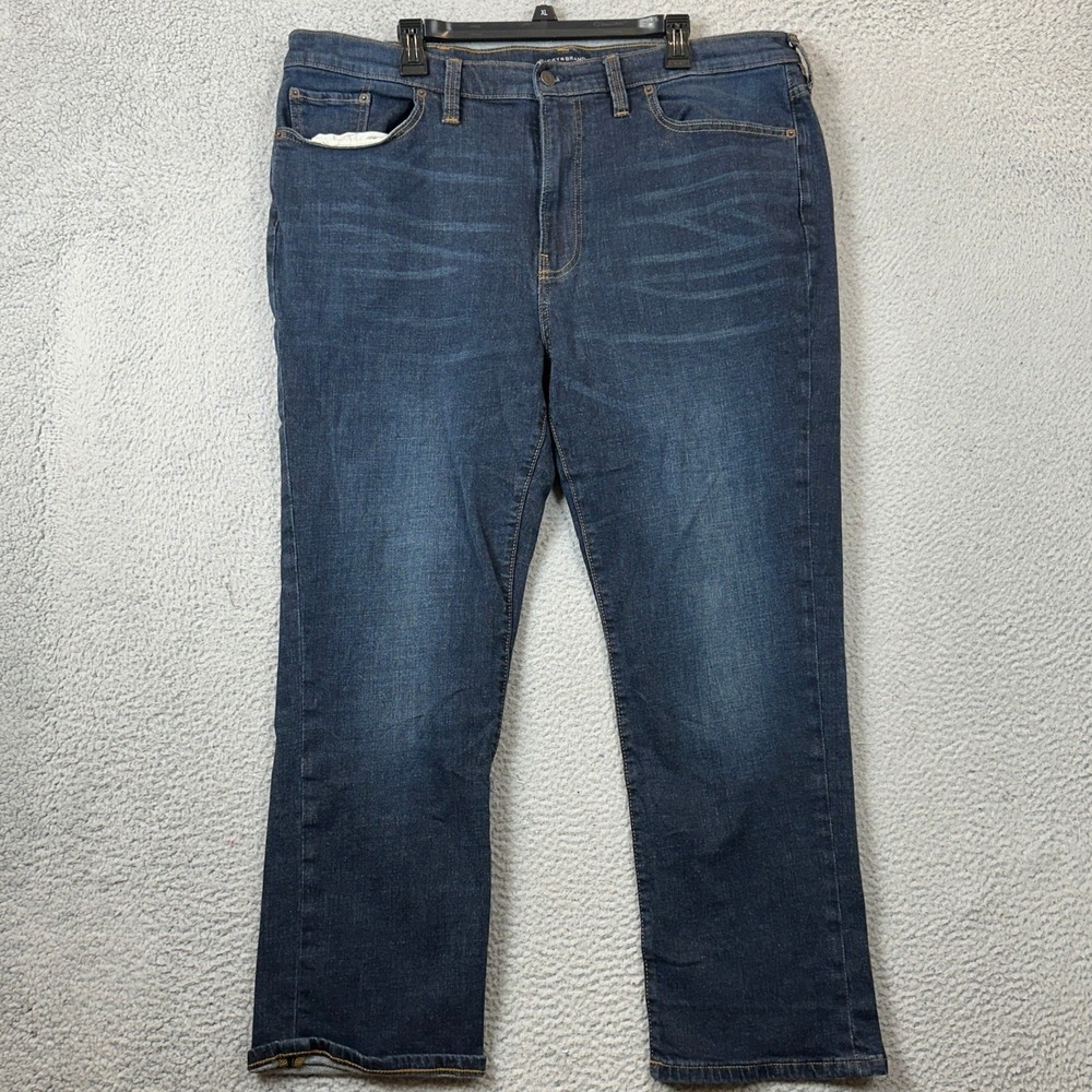 Lucky Brand Jeans Mens 42X30 Athletic Fit Blue Dark Wash Stretch Denim Pants EUC